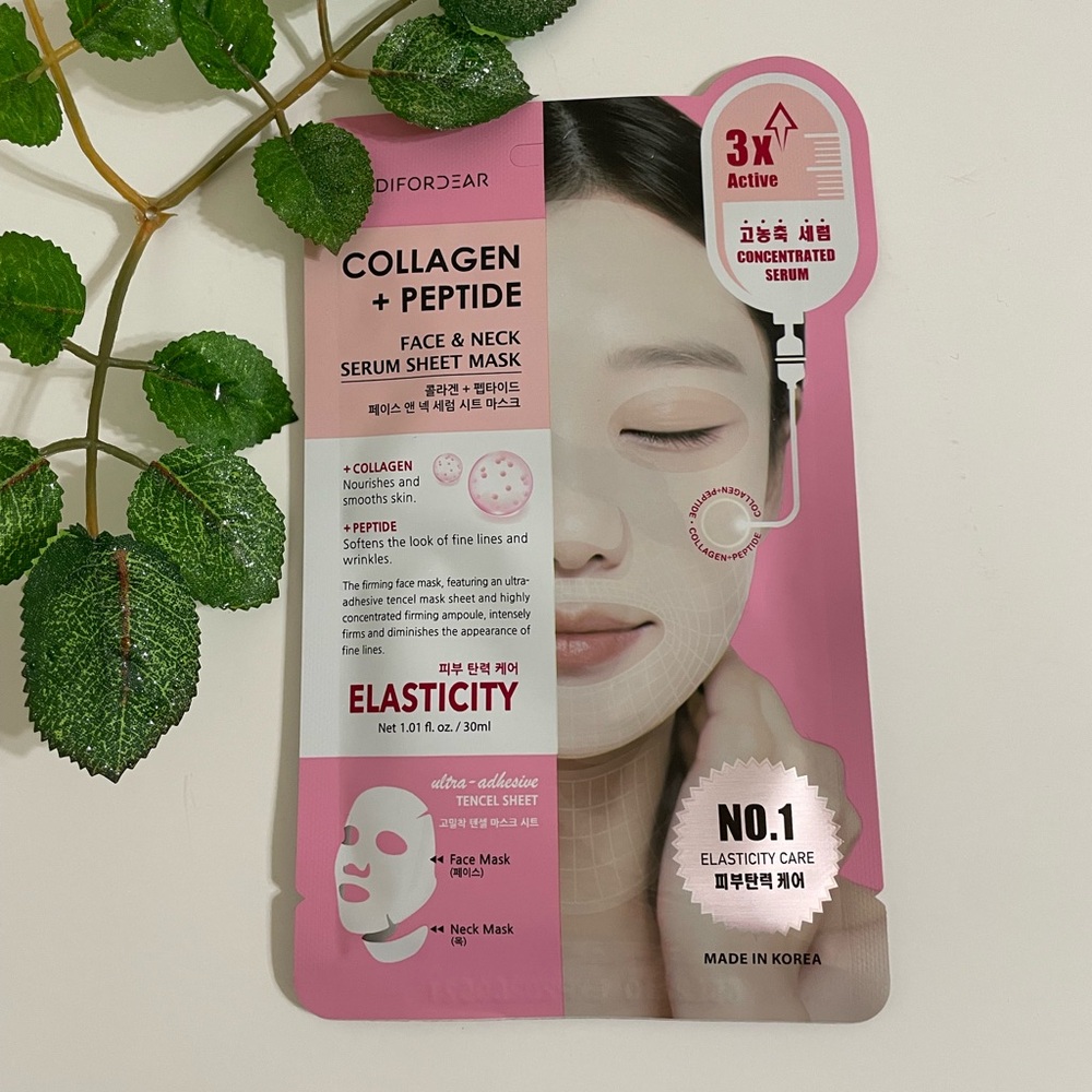 New $5ea OR 5/$18 MEDIFORDEAR Collagen Peptide Nutrition Sheet Face/ Neck Mask